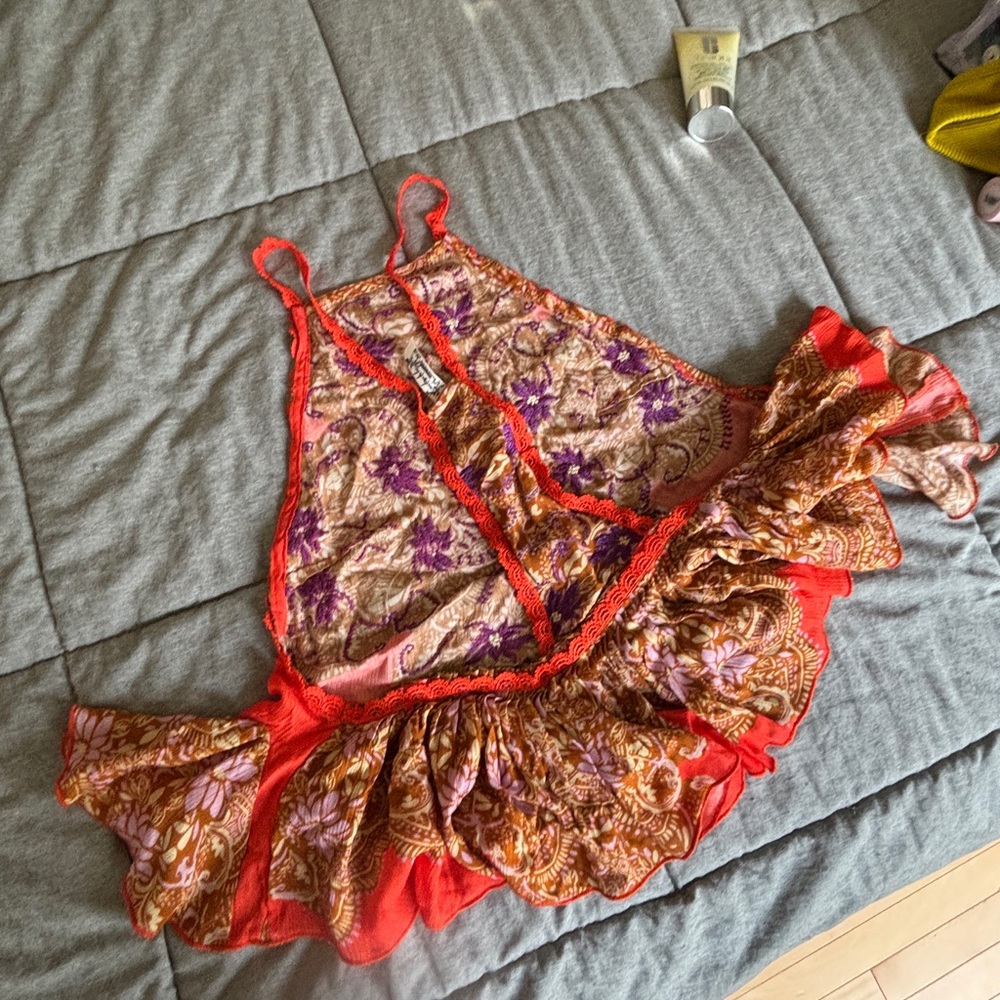 Free People Red and Purple Lace Camisole - Picture 2 of 2